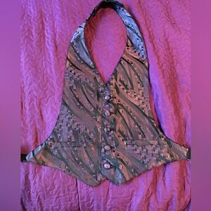 Boys Bracci Tux beautiful black & purple vest adjustable at neck and back